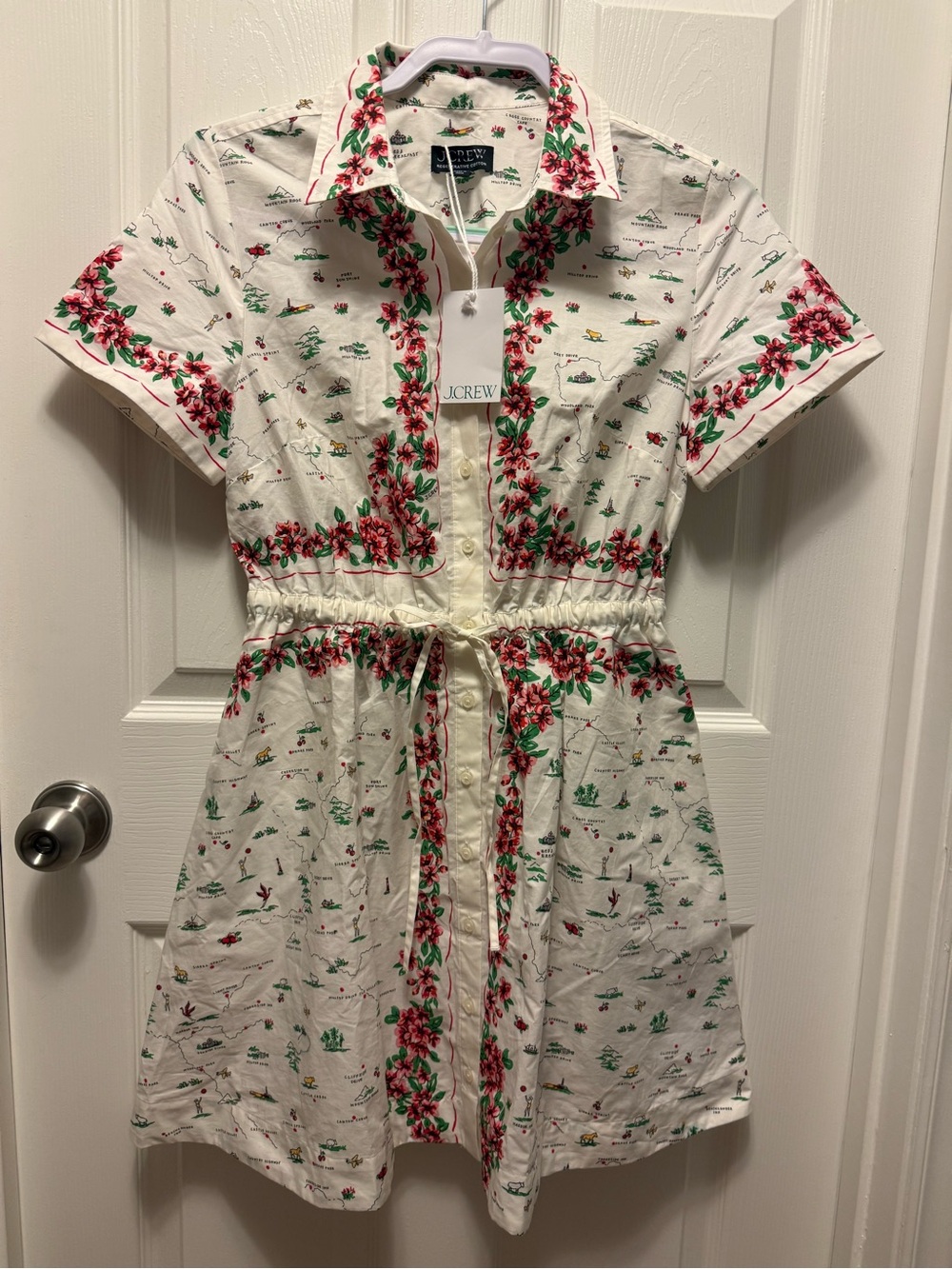 NWT J CREW Shirt Dress with map travel pattern 2